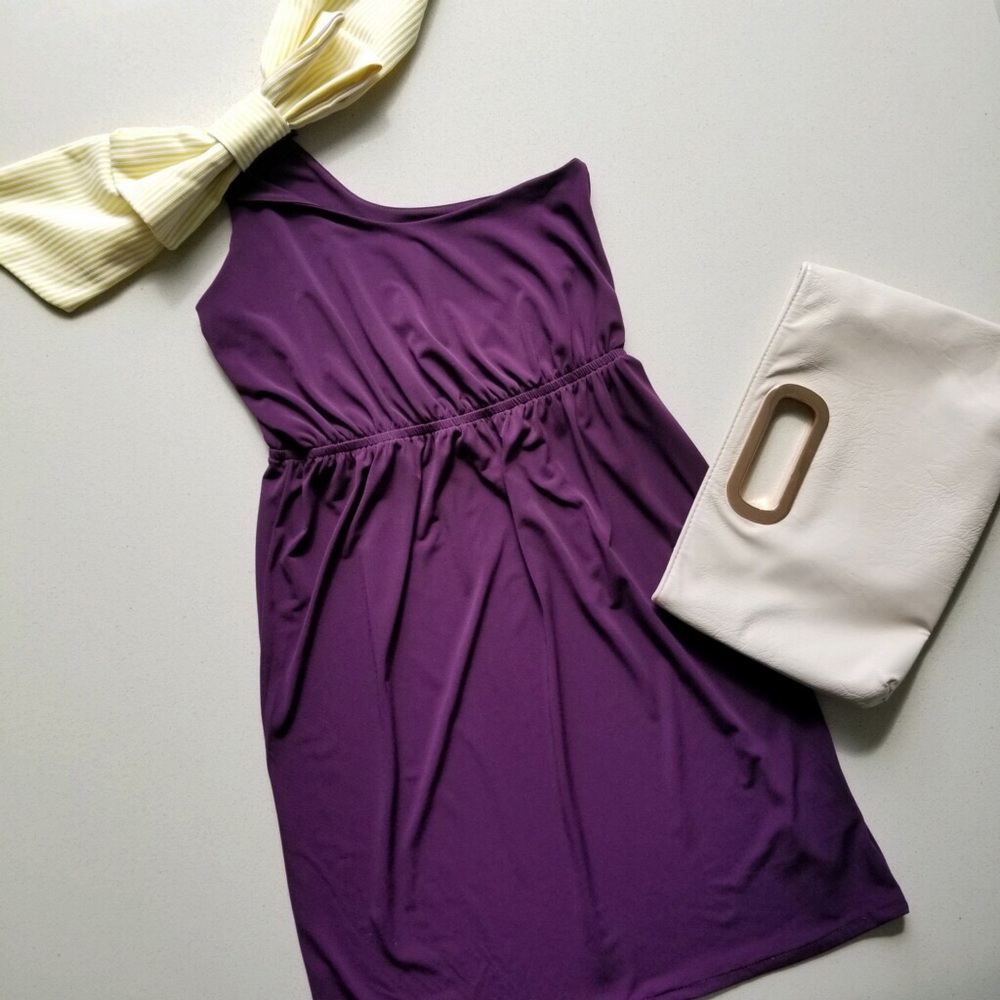 Judith March one shoulder dress w/seersucker now